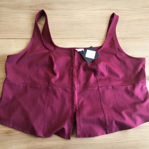 Ava & Viv Burgundy Peplum Tank Top Sleeveless Blouse‎ Plus Size 4X NWT - Picture 1 of 4